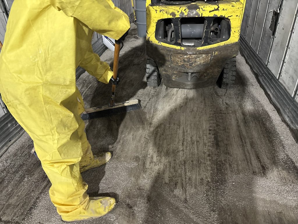 hazchem environmental technician in PPE