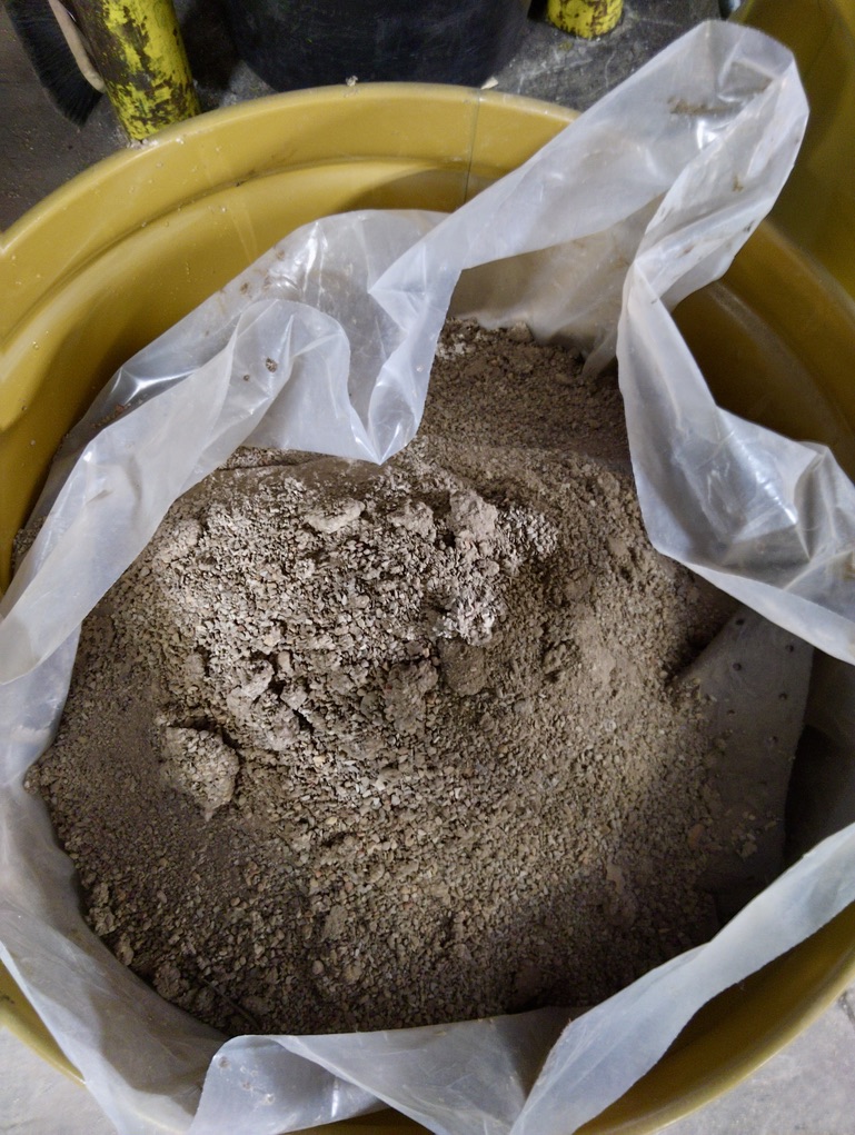 solidified product waste for removal
