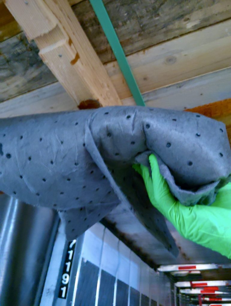 absorbent pads used during remediation